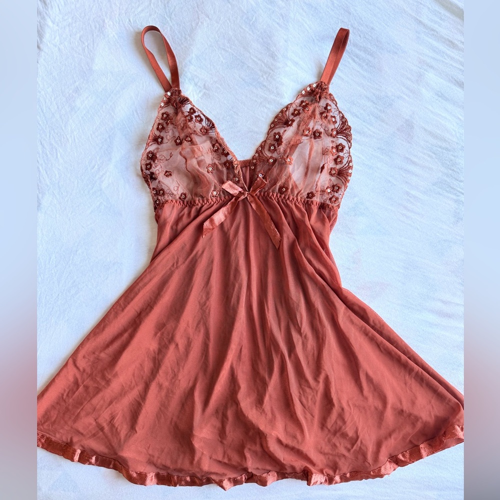 Burnt orange babydoll lingerie